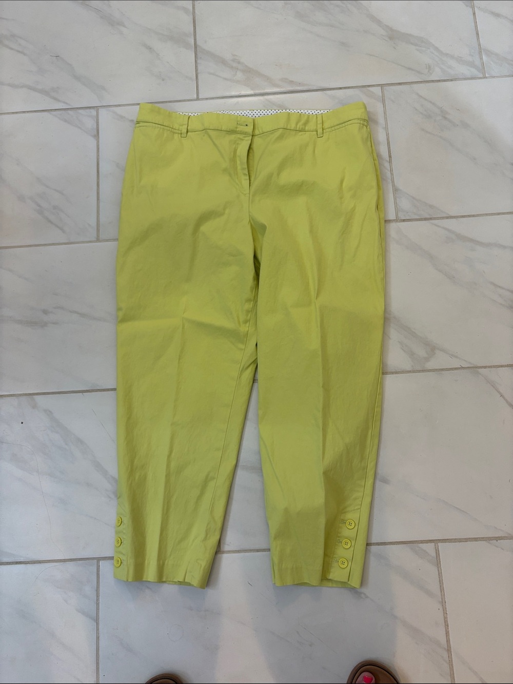 Talbots Citrus Green Cropped Chino Pants